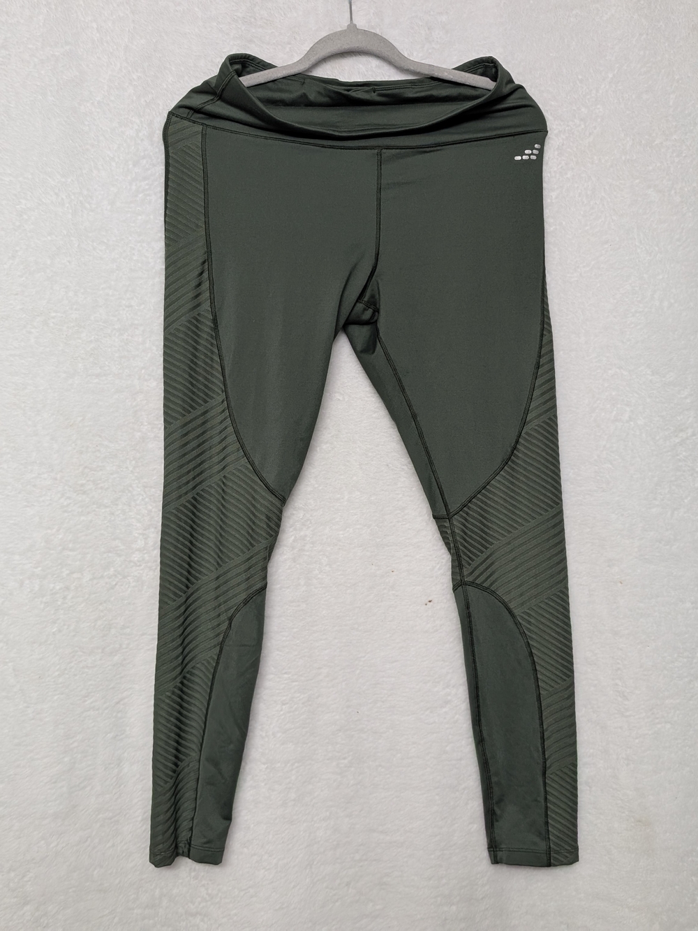 bcg Olive Green Men's Swim Rash Guard Leggings with Textured Panels